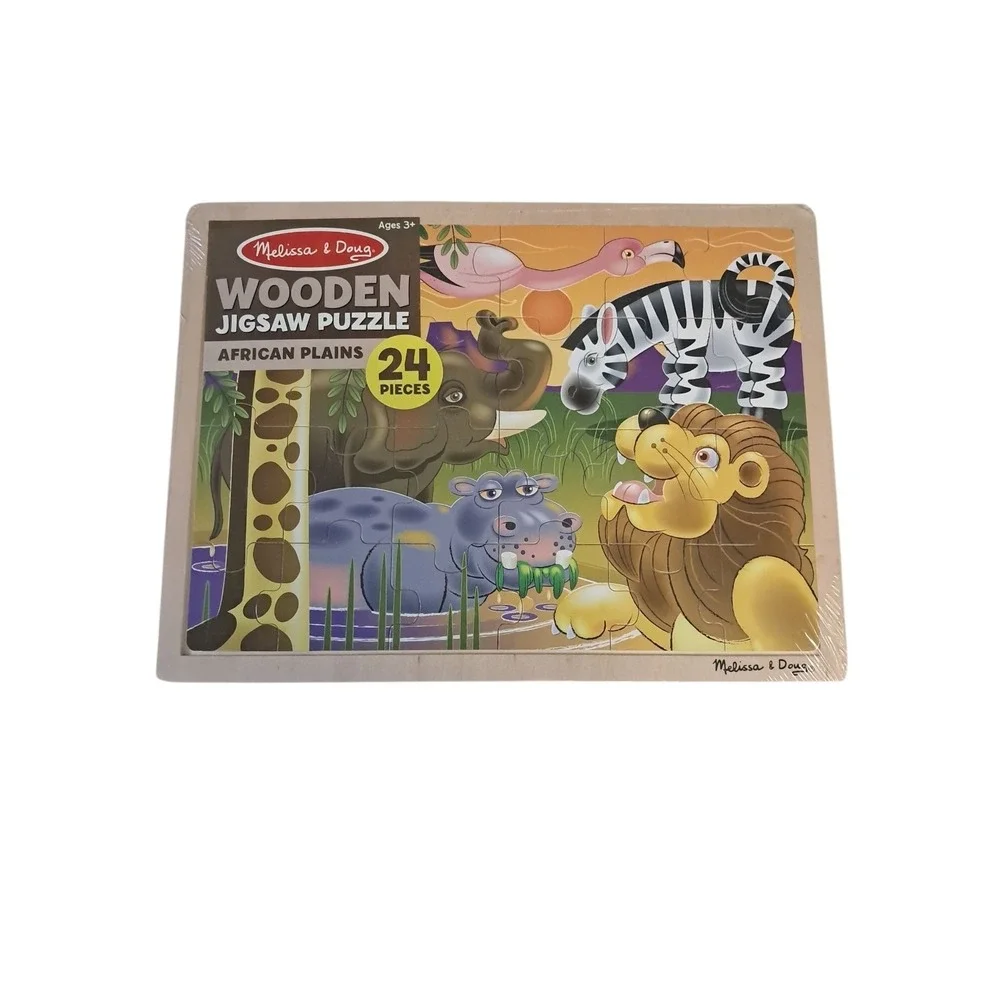 Melissa‎ & Doug Wooden JigSaw Puzzle African Plains 24 Pieces. Brand New